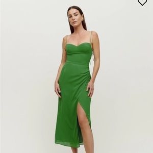 Reformation Kourtney Dress in Kelly Green. Size 4.